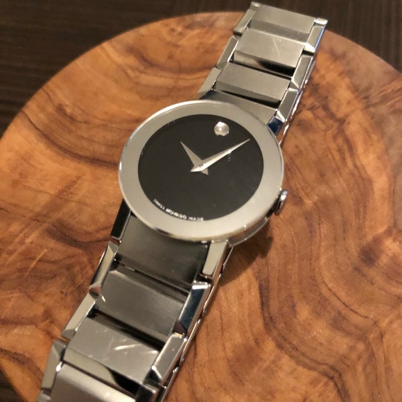 Movado Accessories - Movado Sapphire Stainless Steel Mirror Face Watch